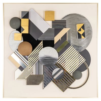 Wall art 3D Block black/gold