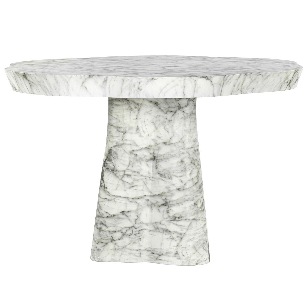 Outdoor eettafel Rockyard white marble look 140Ø
