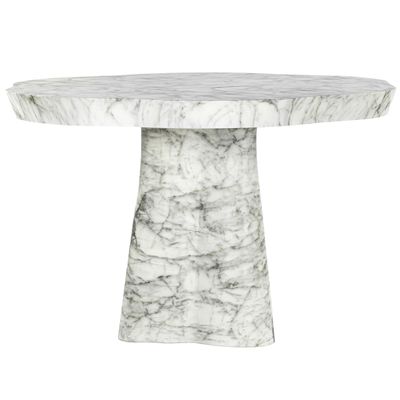 Outdoor eettafel Rockyard white marble look 140Ø