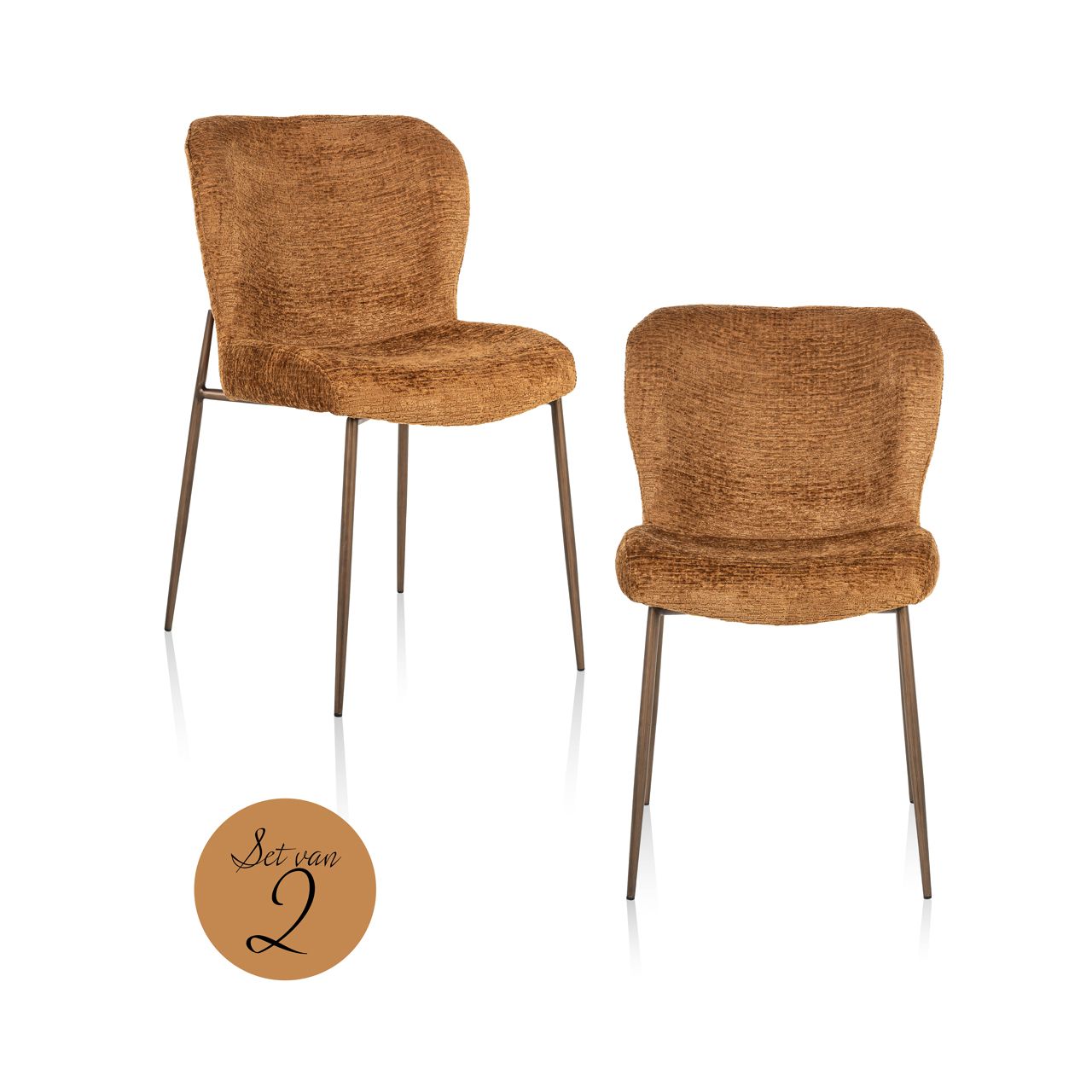 Eetkamerstoel Odarby cognac fusion (Set of 2)