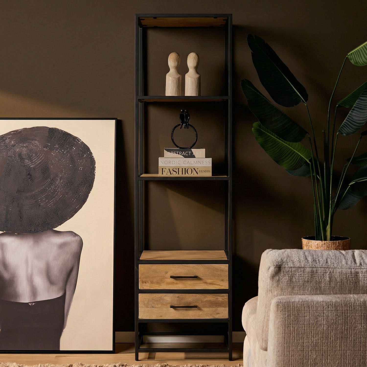 Boekenkast Dakota 2 lades | 55 cm