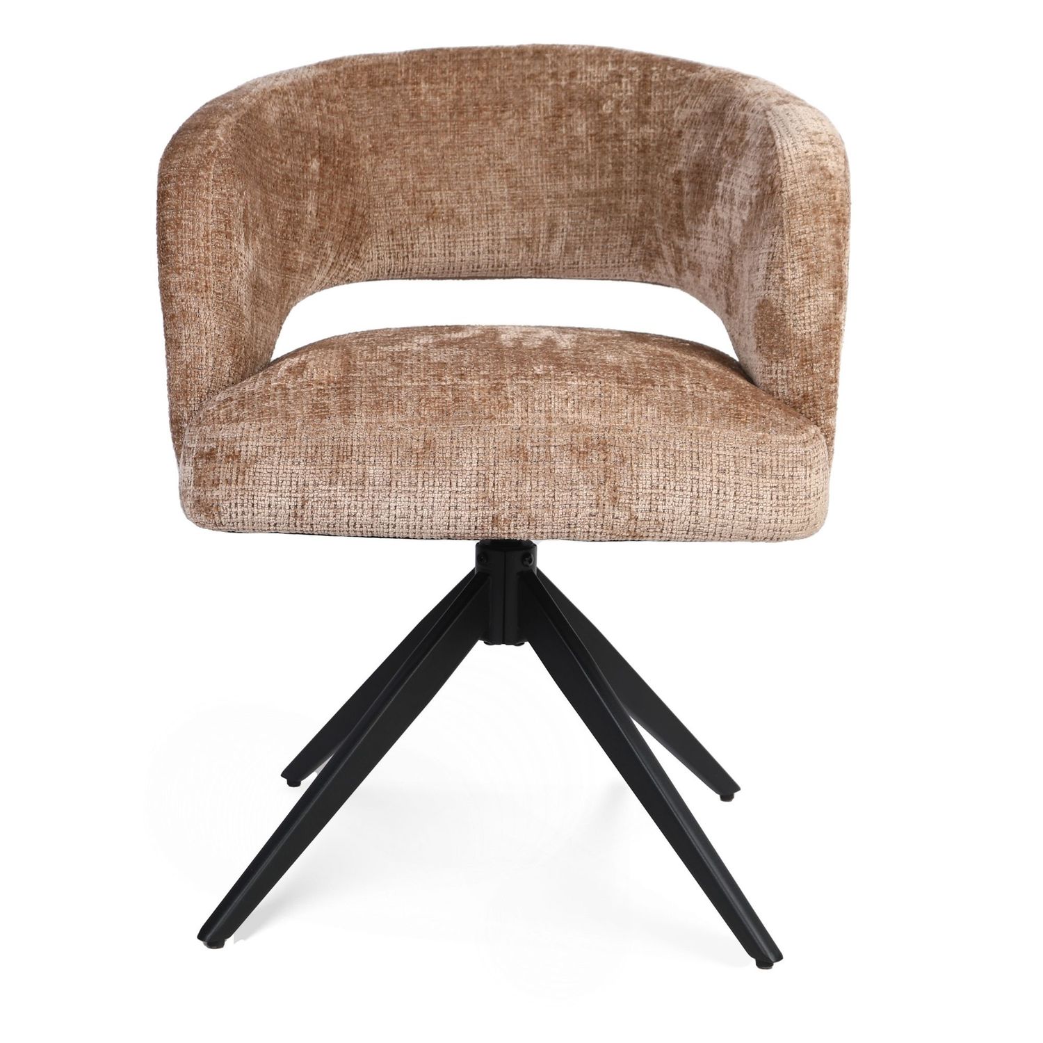 Eetkamerstoel Demi | Cinnamon | Poot Black | Met armleuning