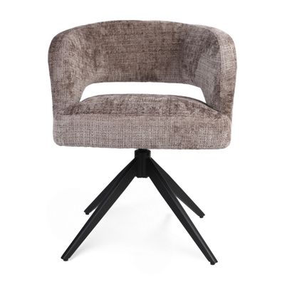 Eetkamerstoel Demi | Clay | Poot Black | Met armleuning