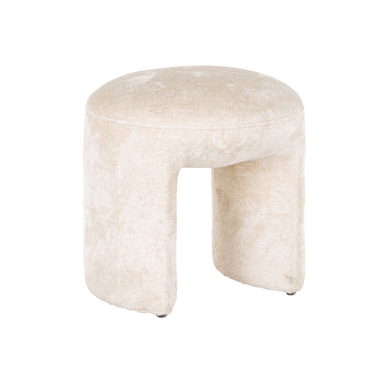 Poef &amp; Voetenbank Fargo white chenille
