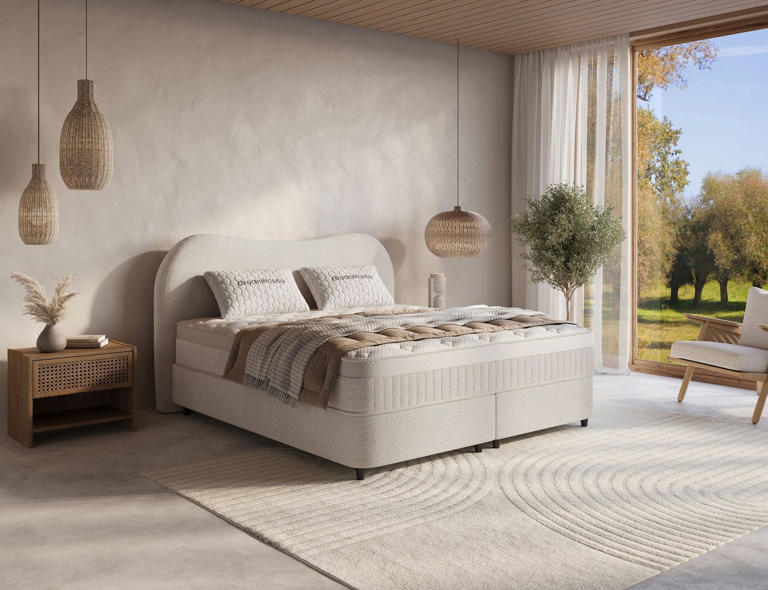 DH Opbergboxspring Arcus 180x200 Off-White