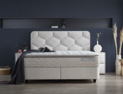 SKYBEDD ® - Boxspring met opbergruimte Dolcebedd Beige 160x200
