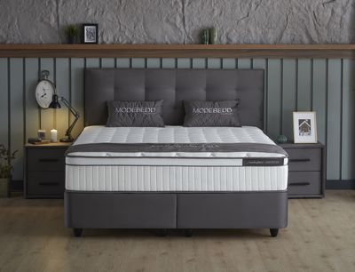 SKYBEDD ® - Boxspring met opbergruimte Modebedd Antraciet 140x200