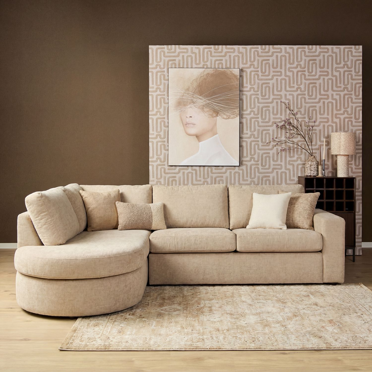 MySofa Alma Hoekbank Beige Divan Links+2,5 zits