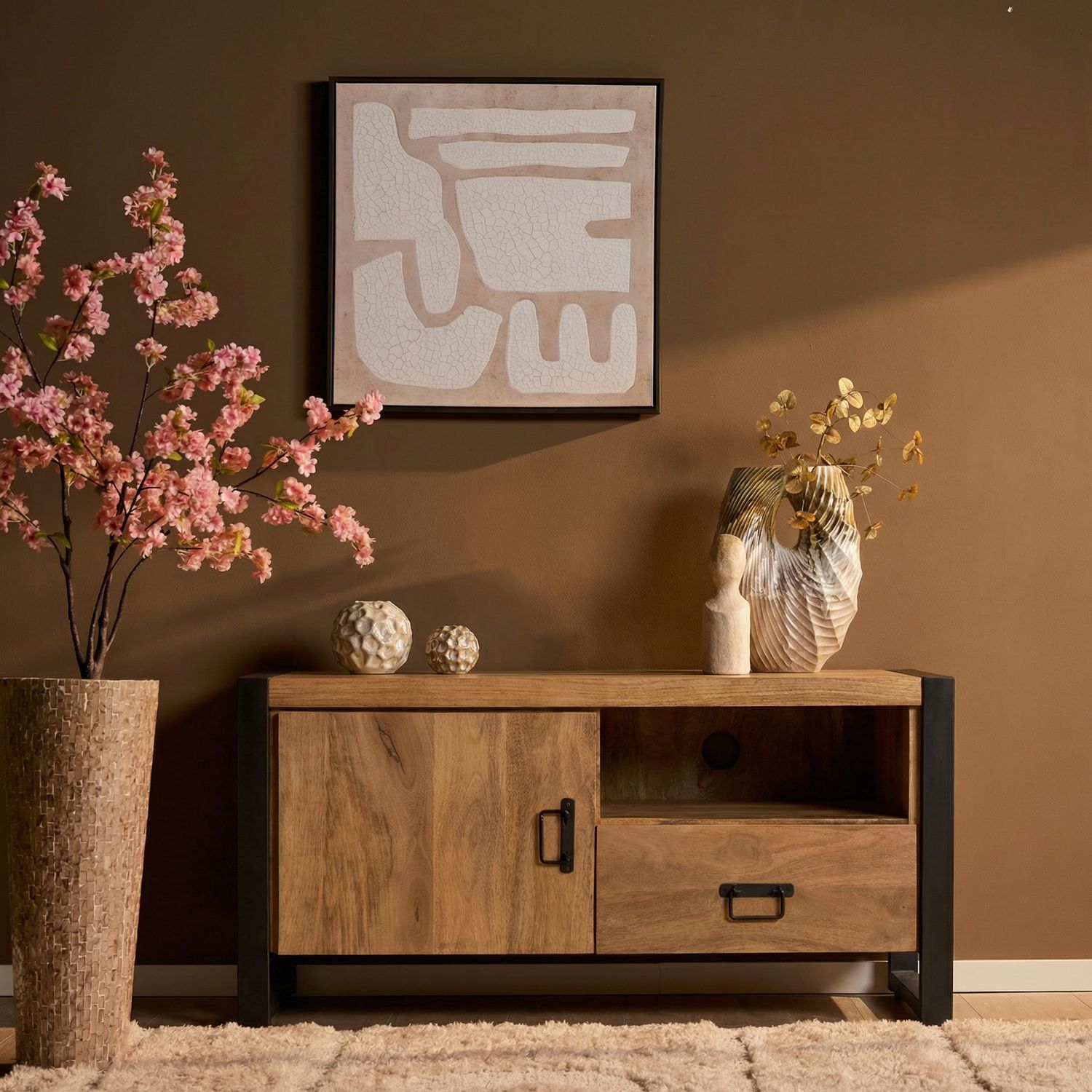 Tv meubel Britt | 110 cm | met deur en open vak