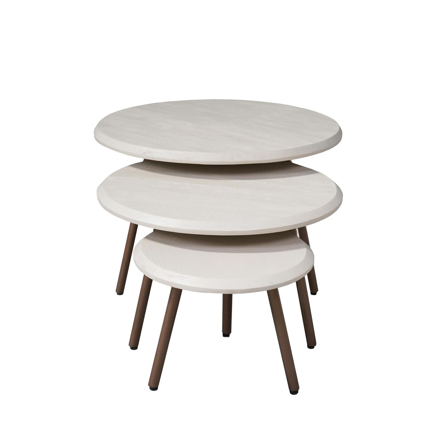 Ronde salontafelset Ohio Zand Mangohout 70 cm