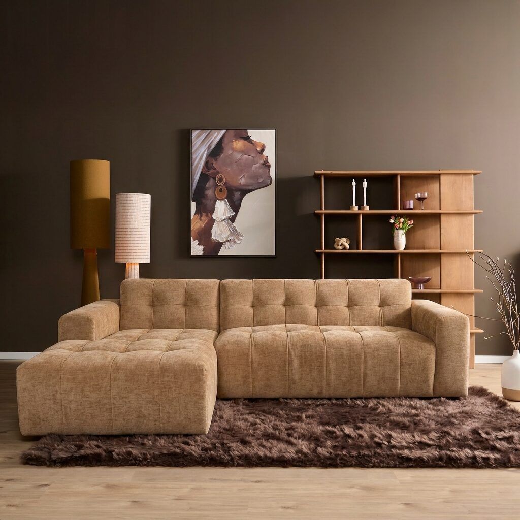 MySofa Ruby Hoekbank Camel Lounge L + 2,5 zits AR