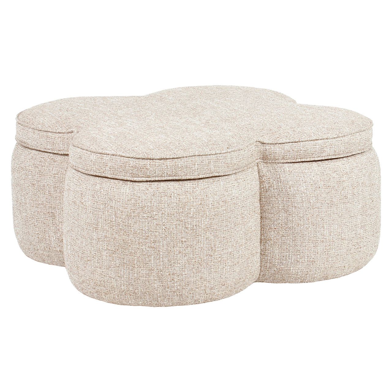 Poef &amp; Voetenbank Corbeau sand tweed