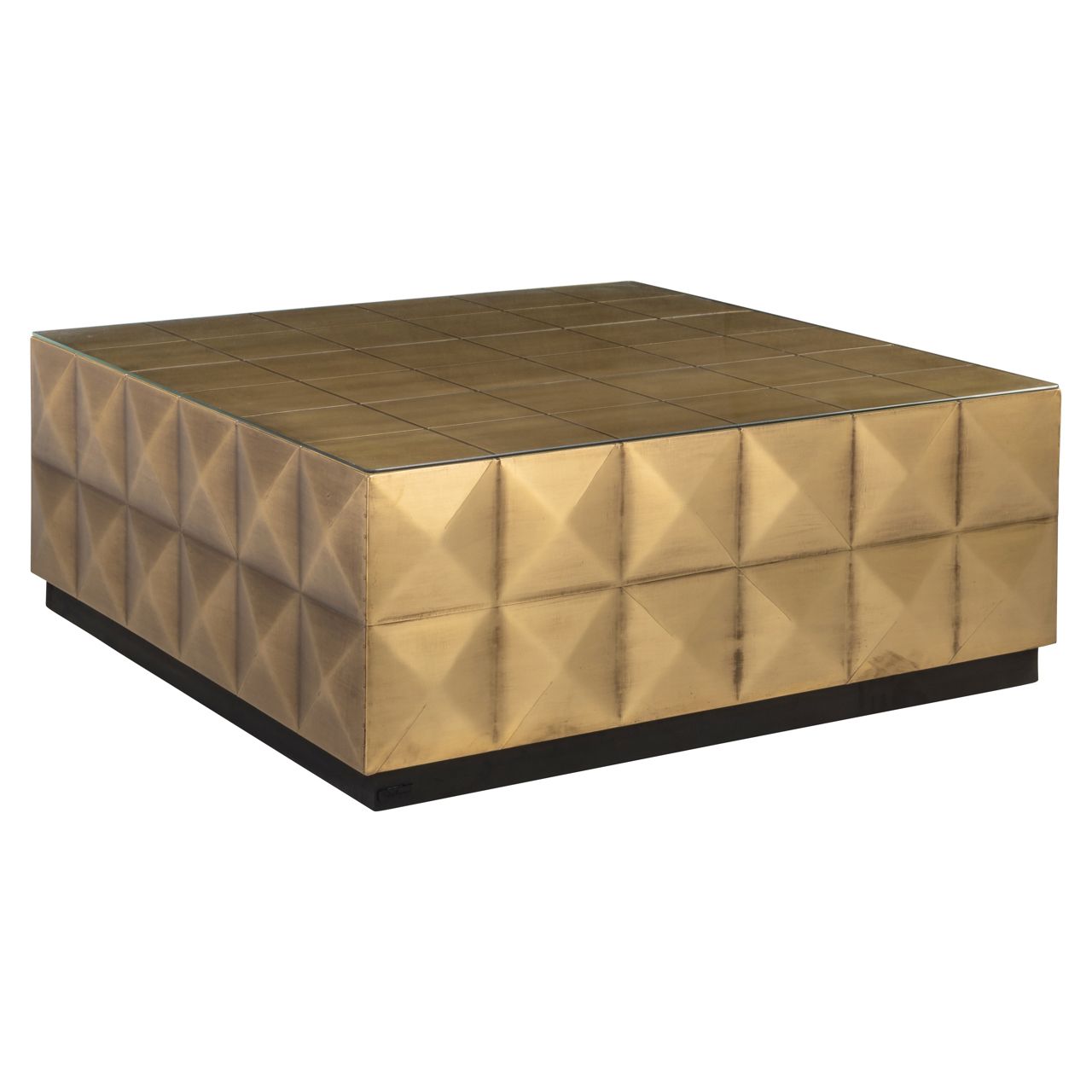Salontafel Collada brushed gold incl. glass top