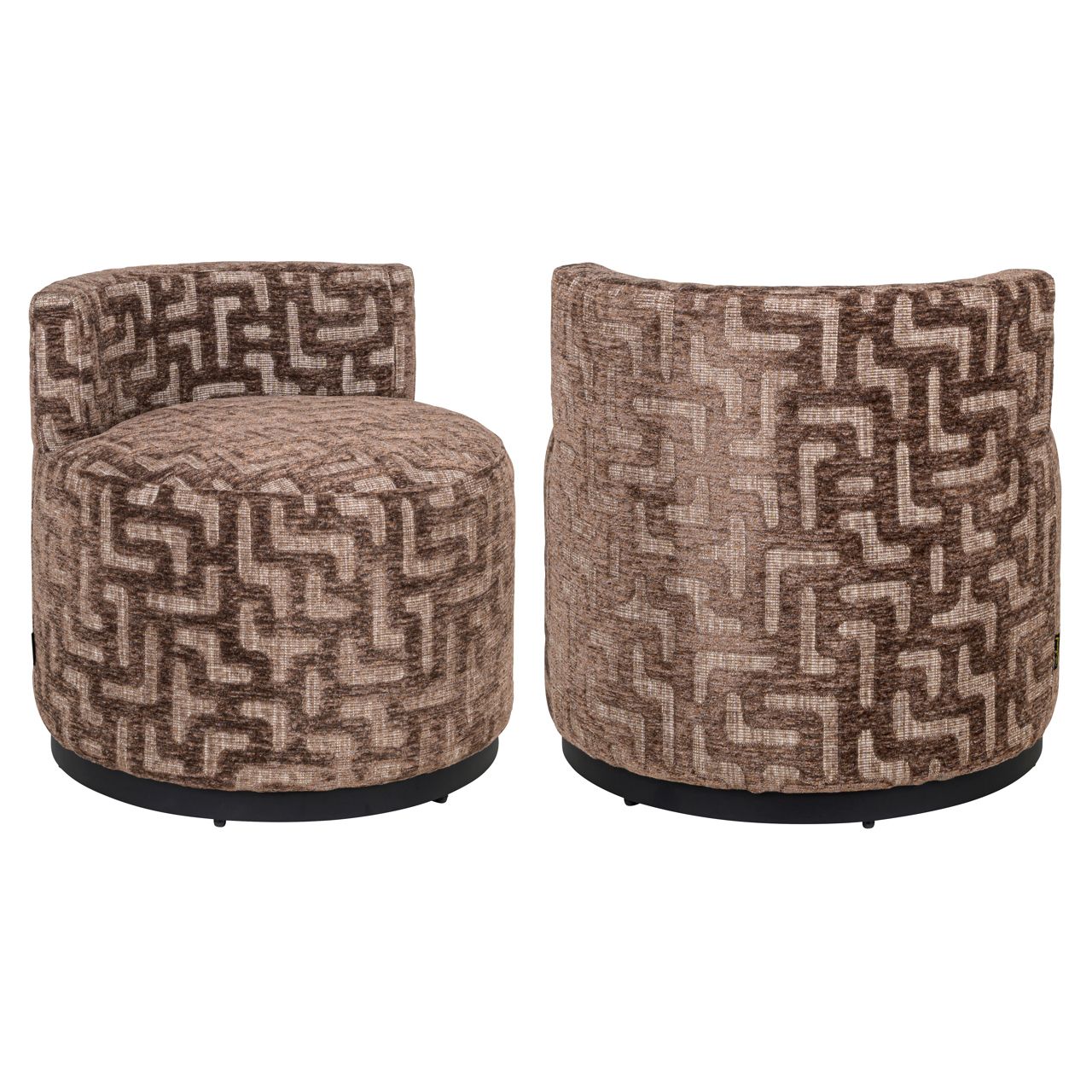 Lounge stoel Franny brown labyrinth