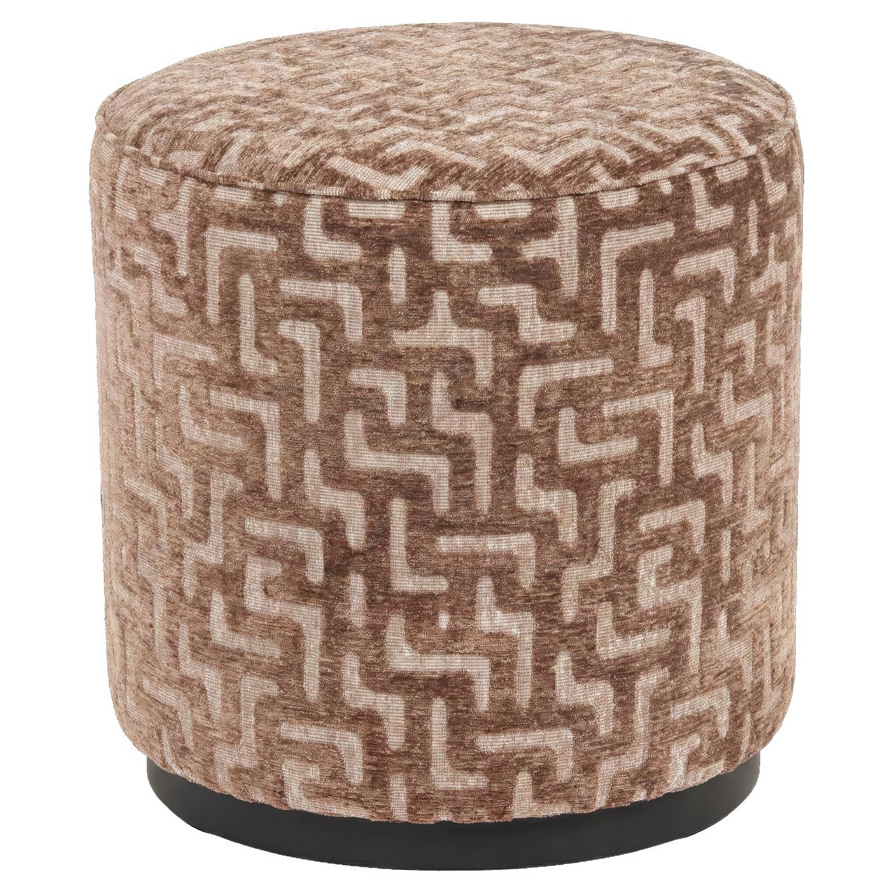 Poef &amp; Voetenbank Lexie brown labyrinth 45Ø