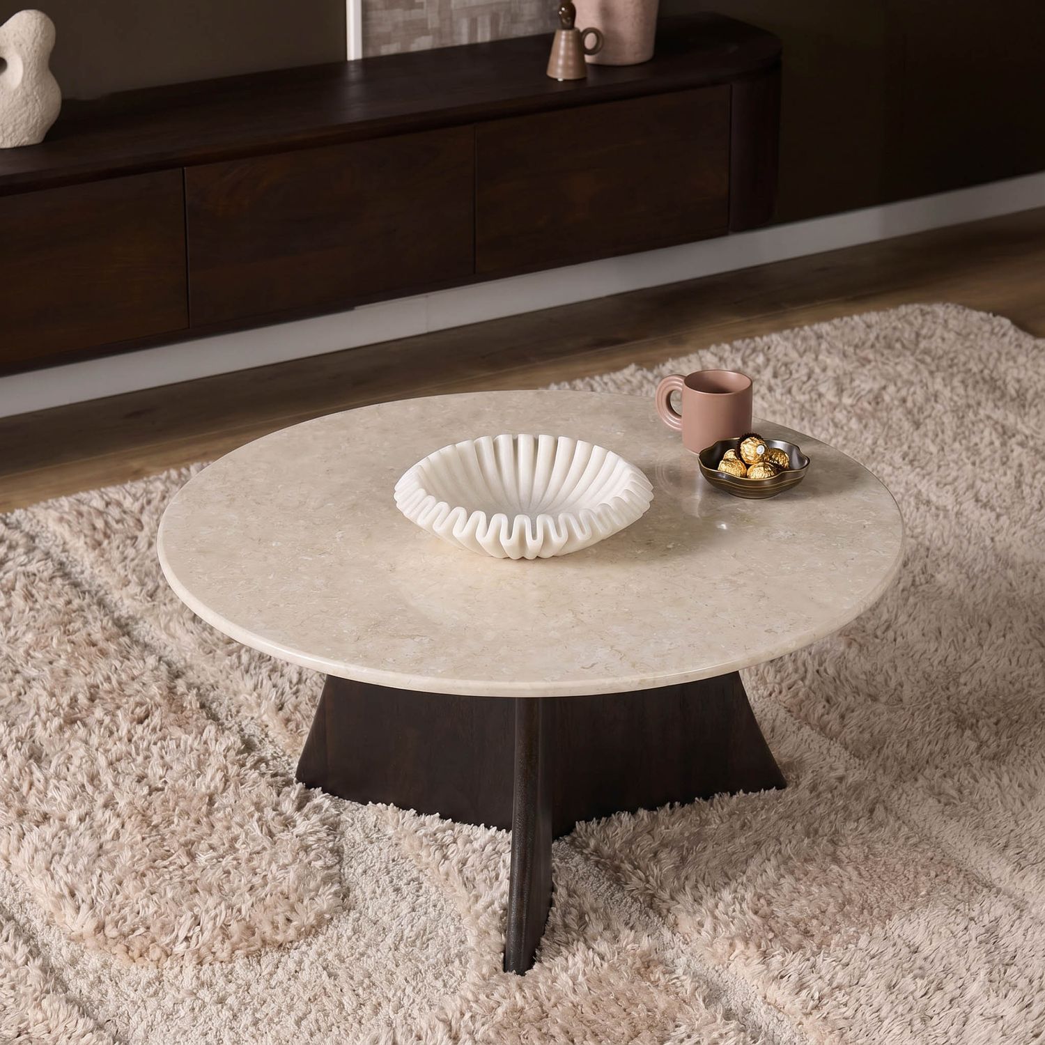 Salontafel Milo Botticino marmer 80 cm