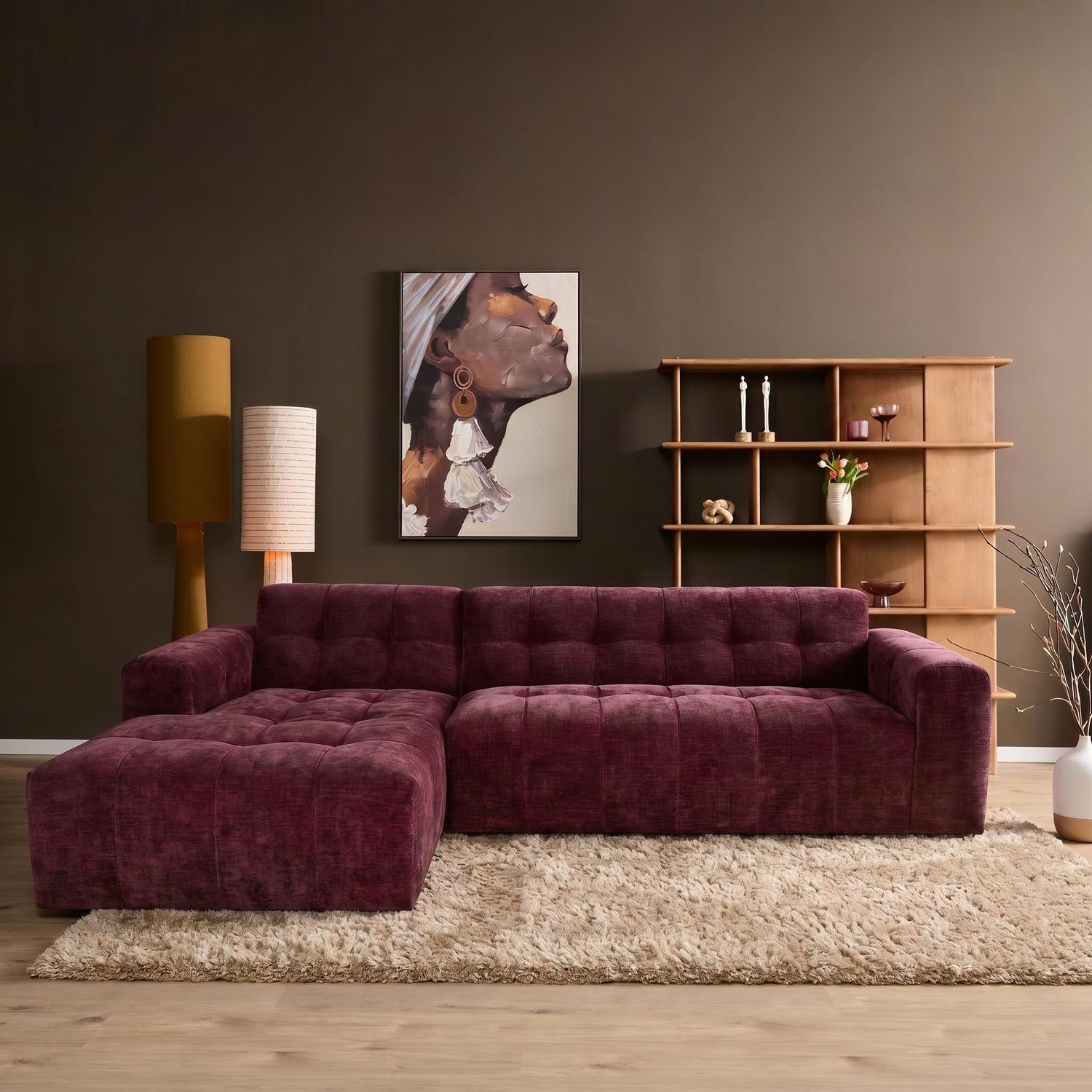 MySofa Ruby Hoekbank Paars  Lounge L + 2,5 zits AR