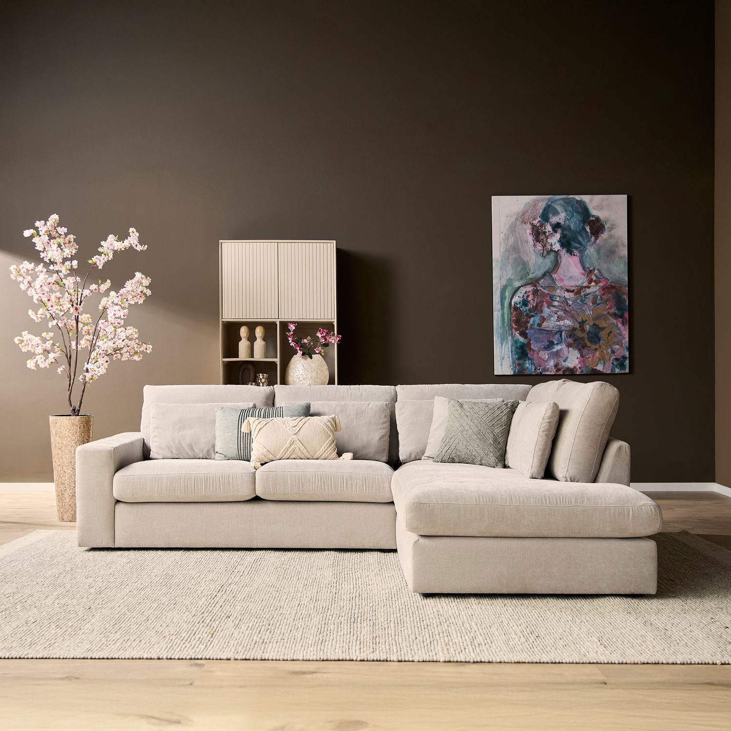 MySofa Jesse | 2,5 zits + Ottomane Rechts | Beige