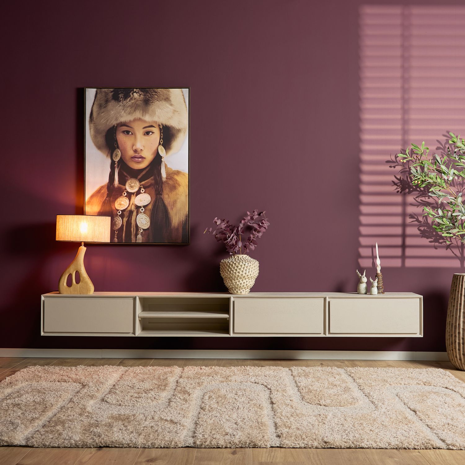 Zwevend tv meubel Ambiance Sand | 280 cm