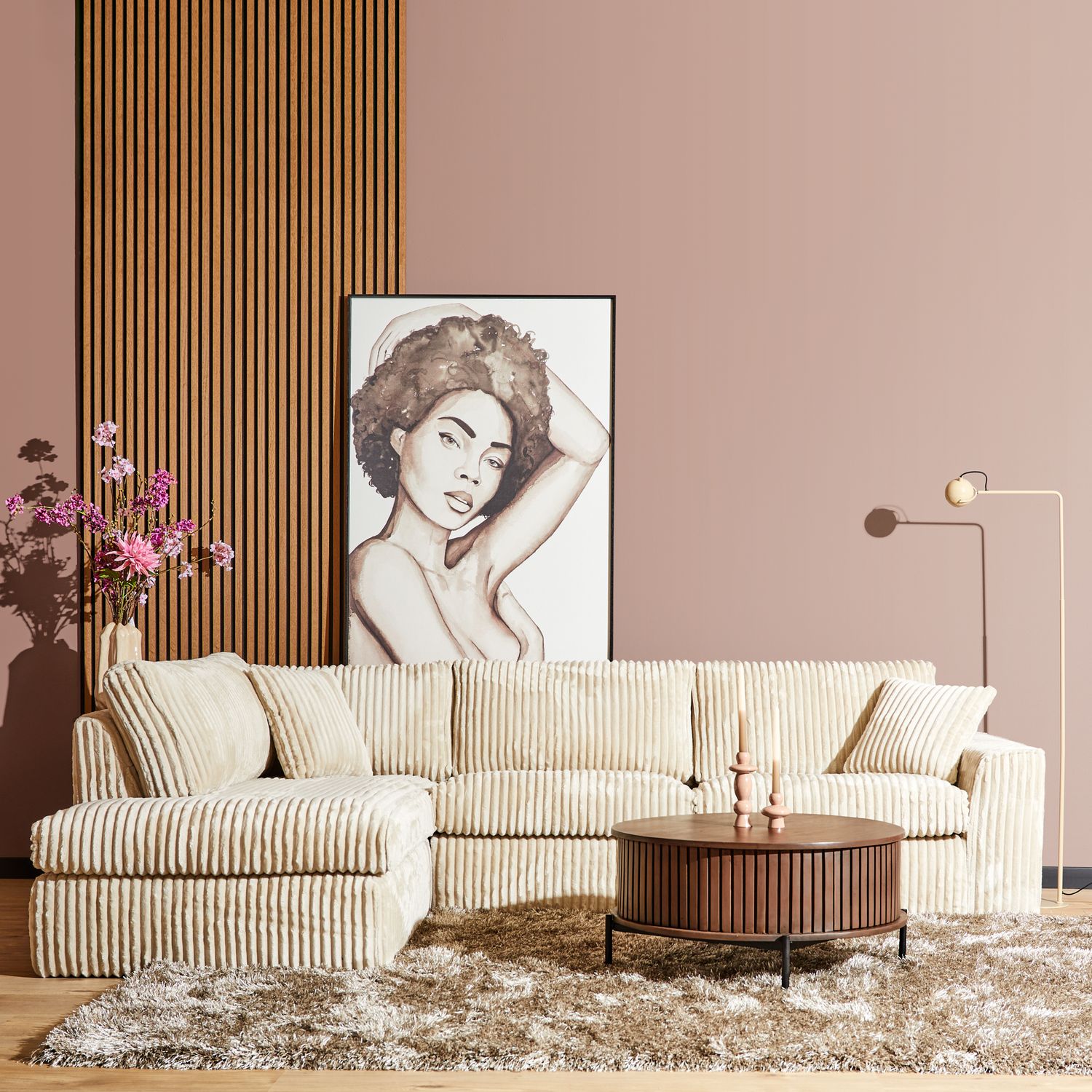 MySofa Teddy | Divan Links + 2,5 zits | Beige