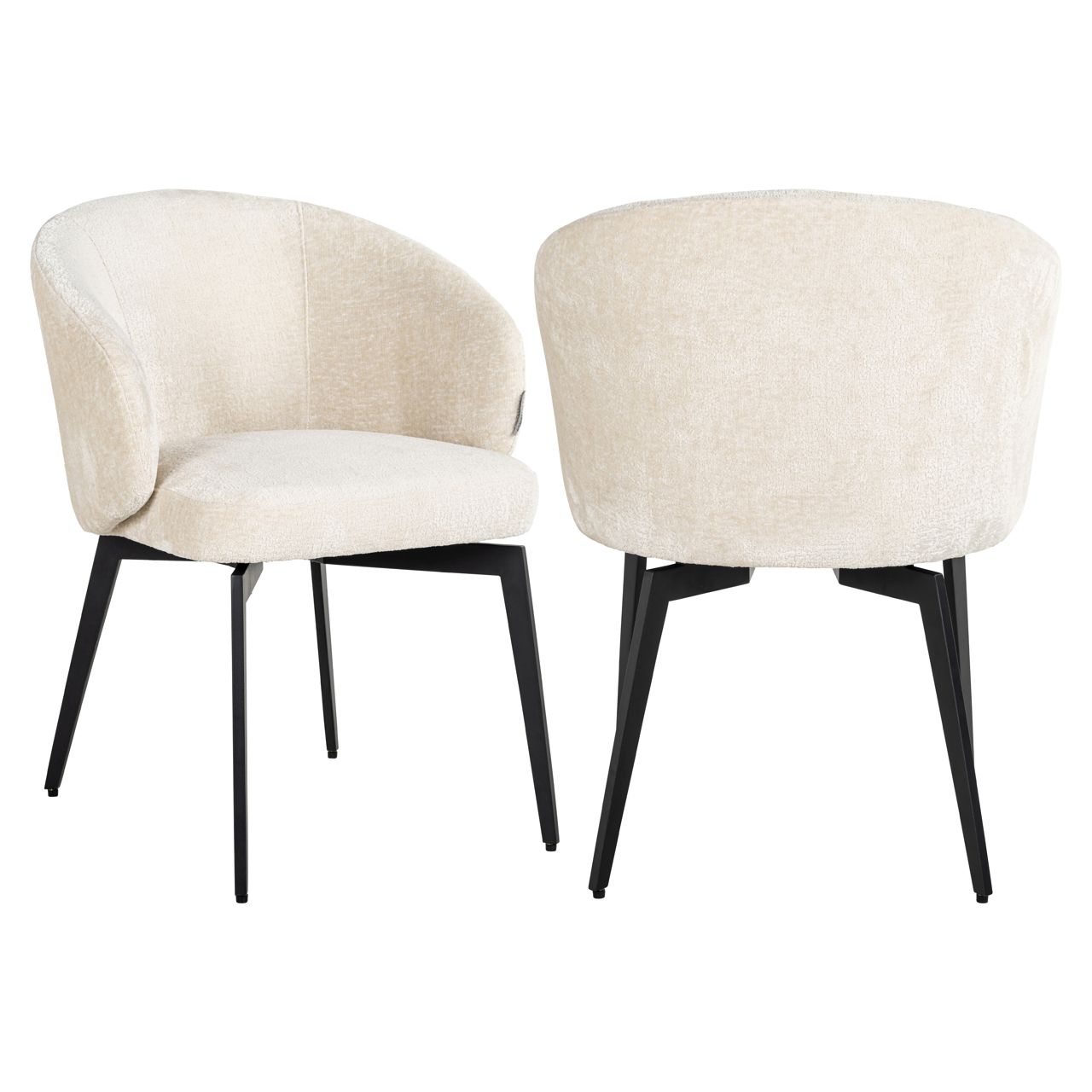 Eetkamerstoel Amphara FR white chenille fire retardant