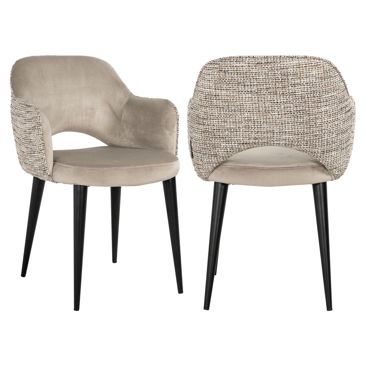 Eetkamerstoel Giovanna trendy nature / khaki velvet fire retardant