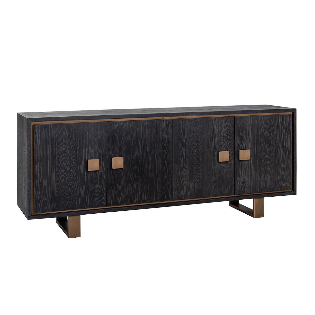 Dressoir Hunter black rustic 4-doors