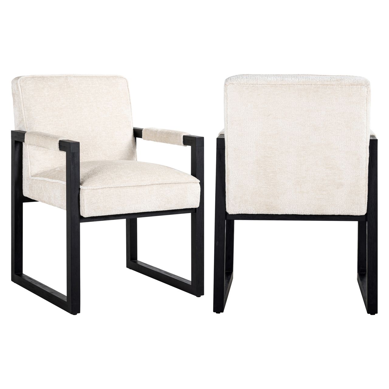 Eetkamerstoel Beck white chenille