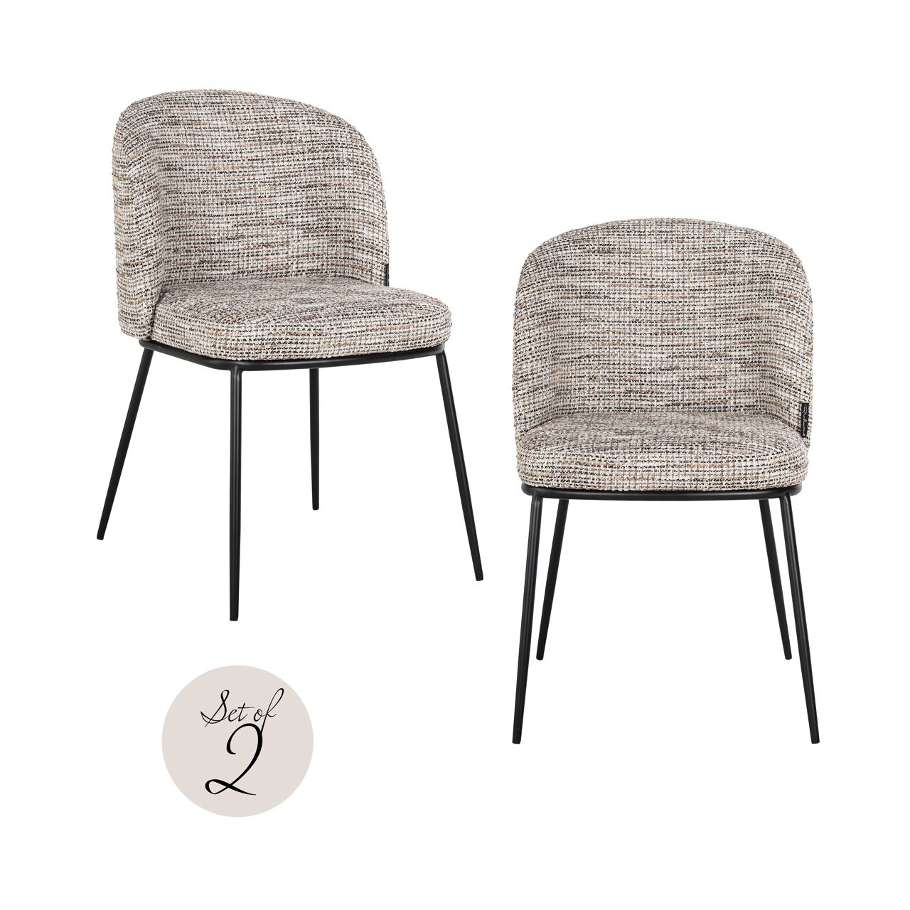 Eetkamerstoel Elvi trendy nature fire retardant (Set of 2)