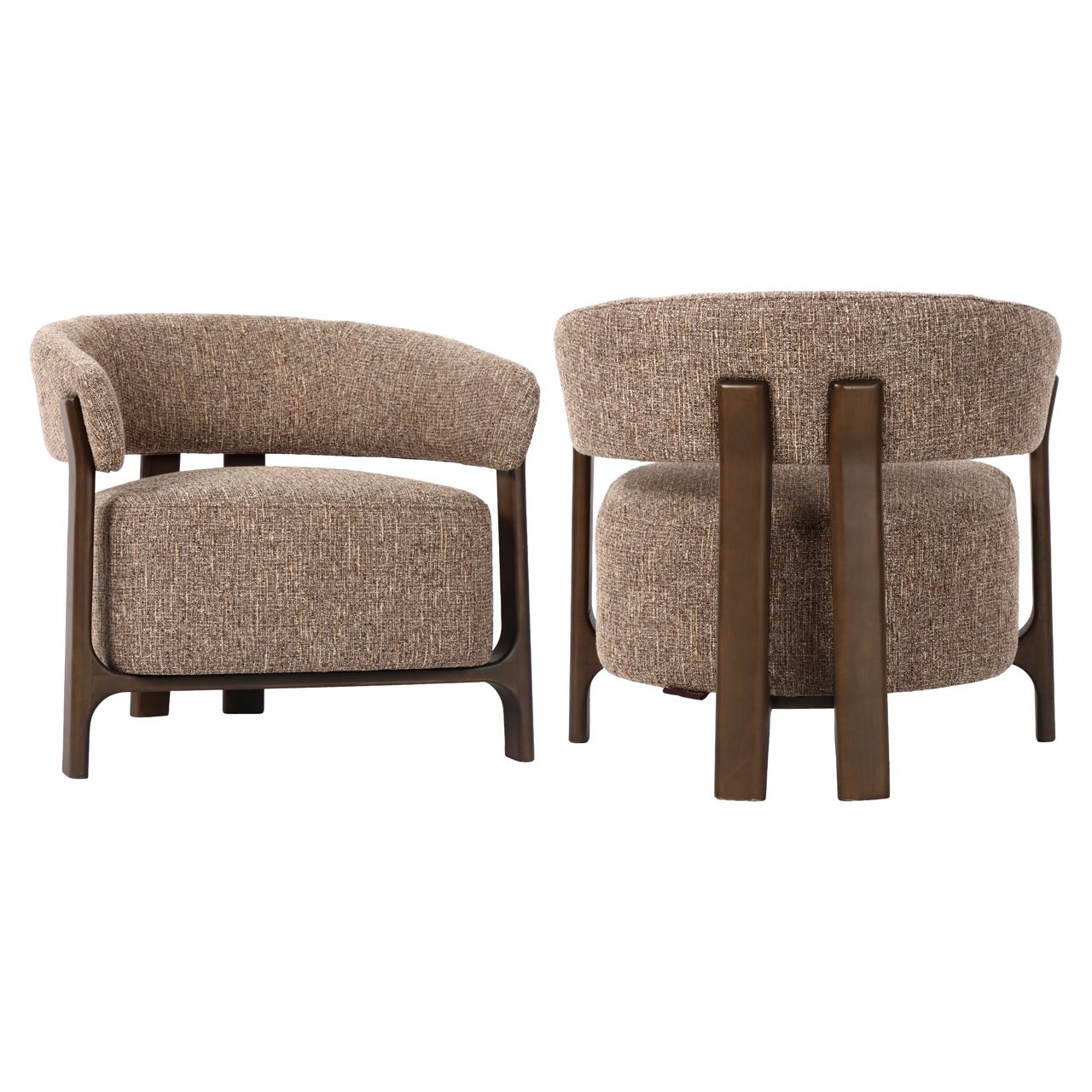 Lounge stoel Dalara brown tweed