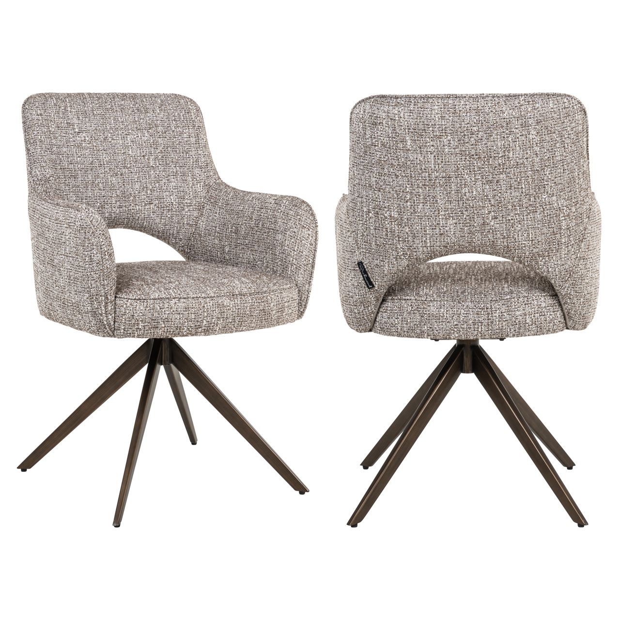Eetkamerstoel Ginerva earth tweed swivel