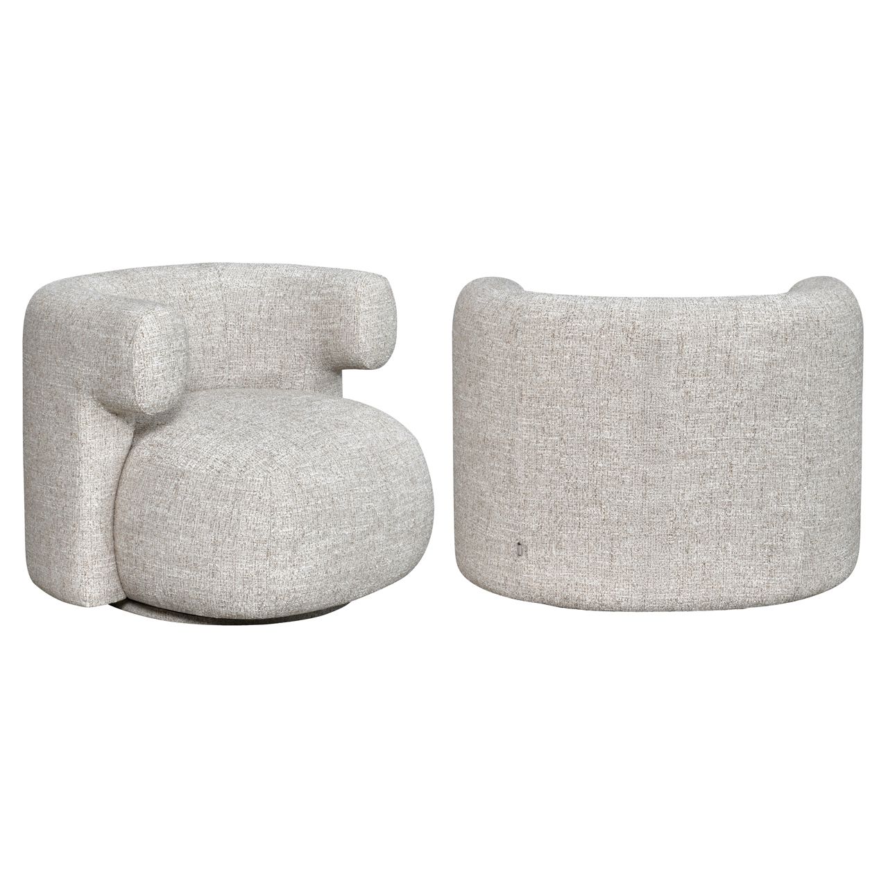 Lounge stoel Talley cream tweed swivel
