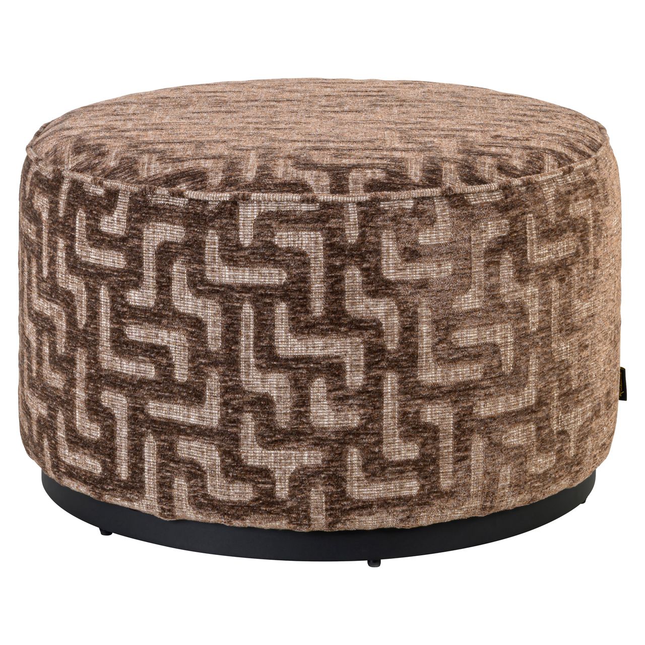 Poef &amp; Voetenbank Lexie brown labyrinth 70Ø