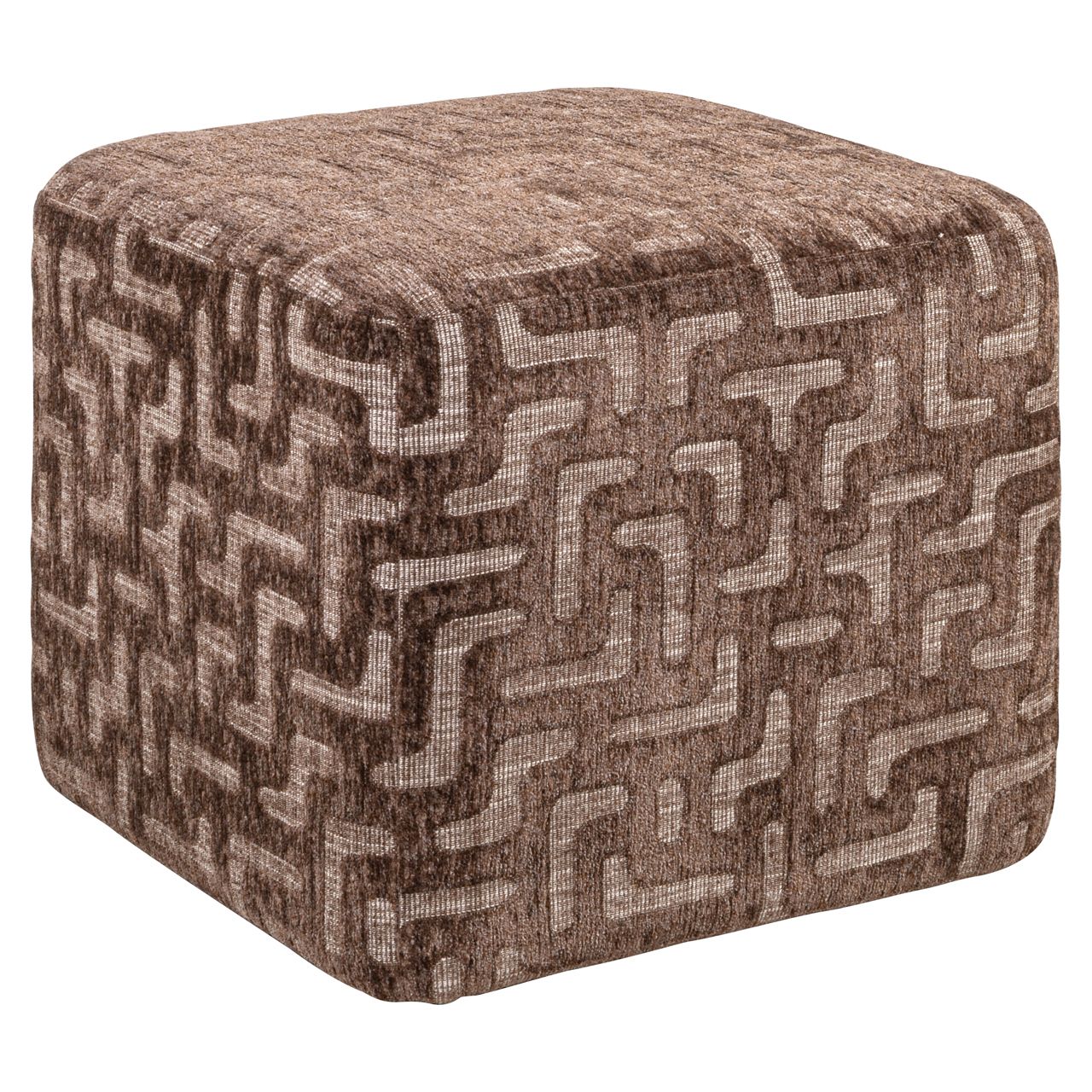 Poef &amp; Voetenbank Ciela brown labyrinth