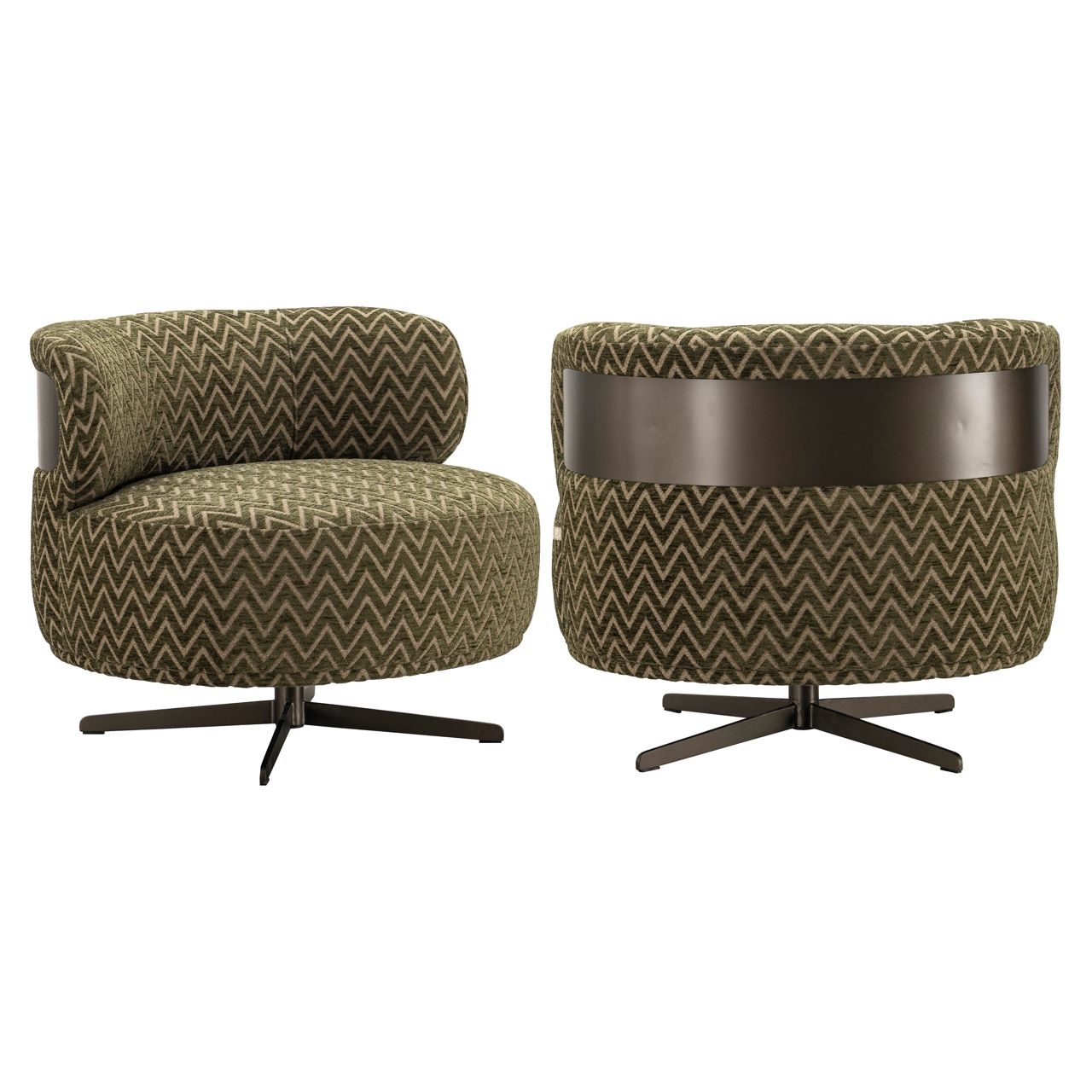 Lounge stoel Lauren moss chevron swivel