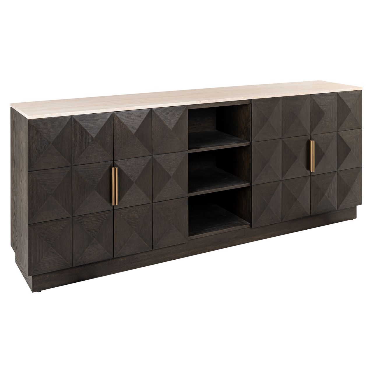 Dressoir Claremont brown  4-doors 2-shelves
