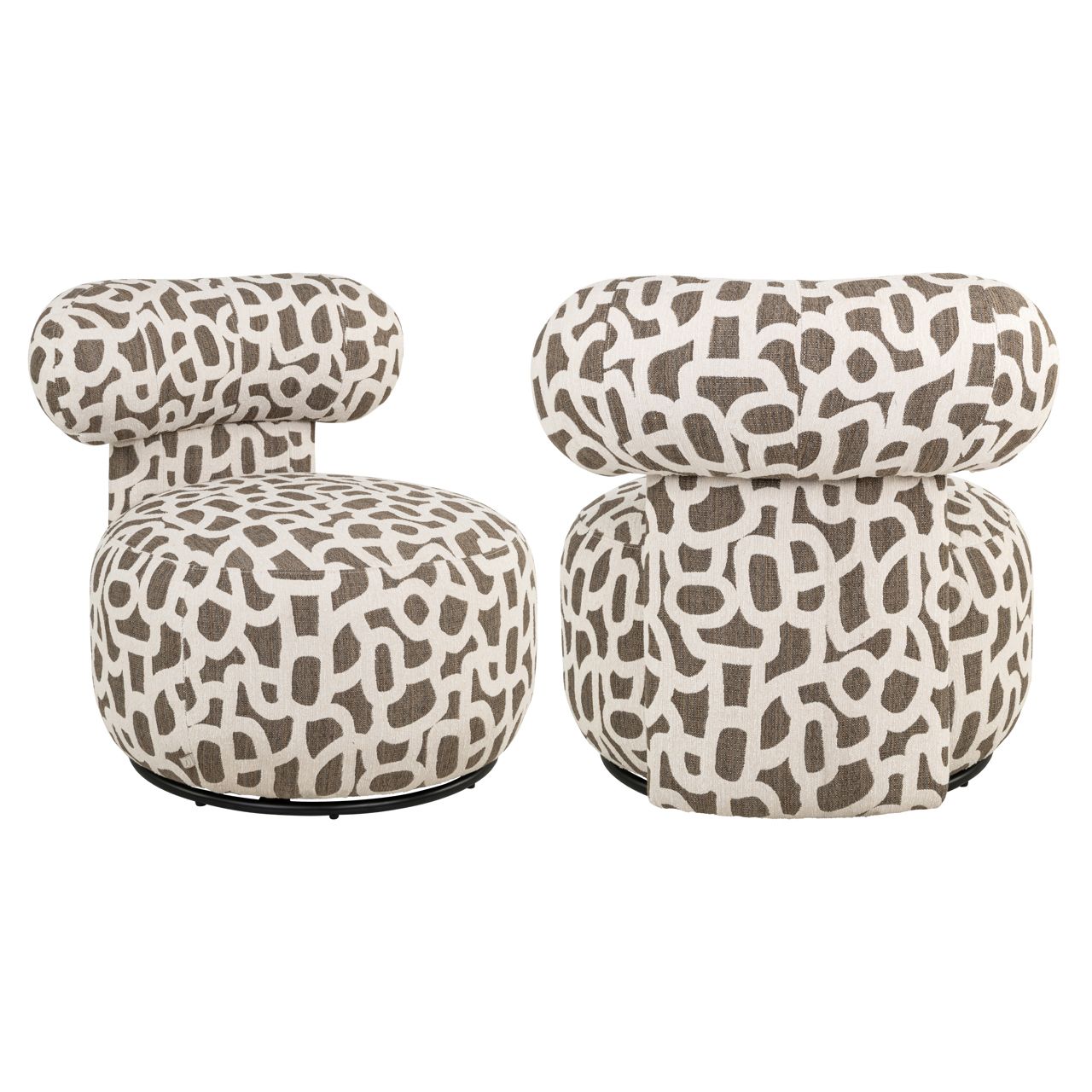 Lounge stoel Kaya weave brown swivel