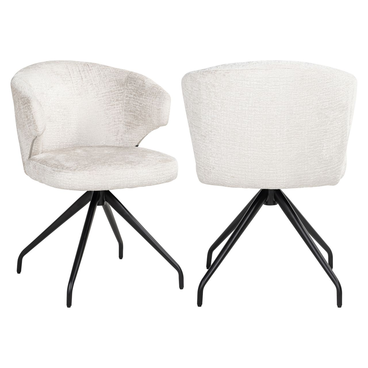Eetkamerstoel Milly cream fusion swivel