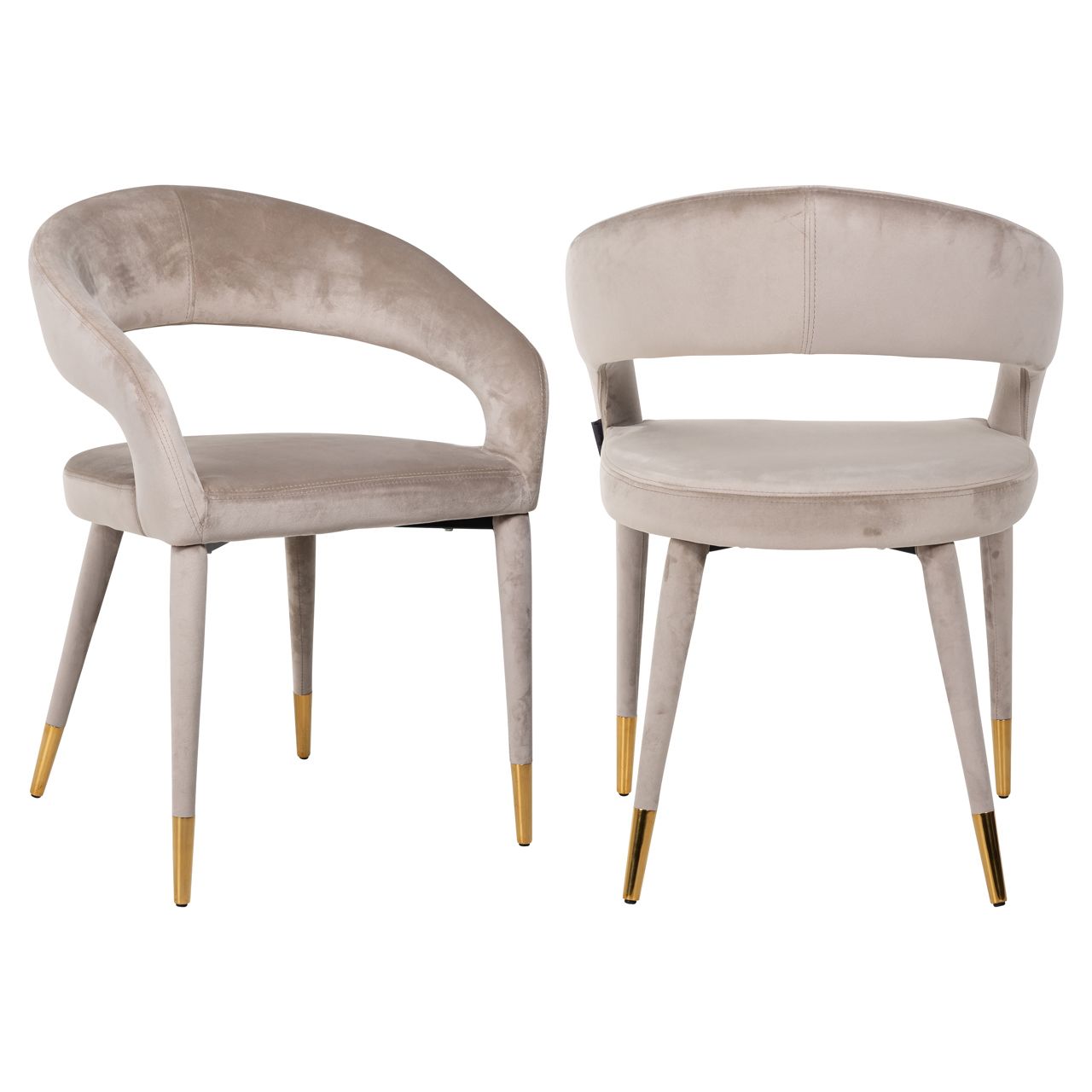 Eetkamerstoel Gia khaki velvet fire retardant