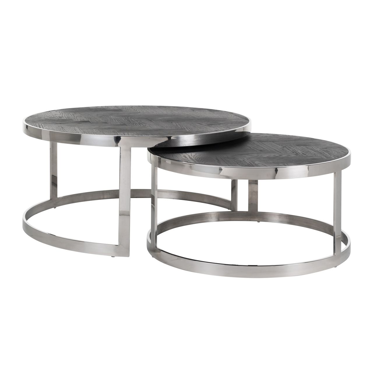 Salontafel Blackbone Silver black rustic (Set of 2)