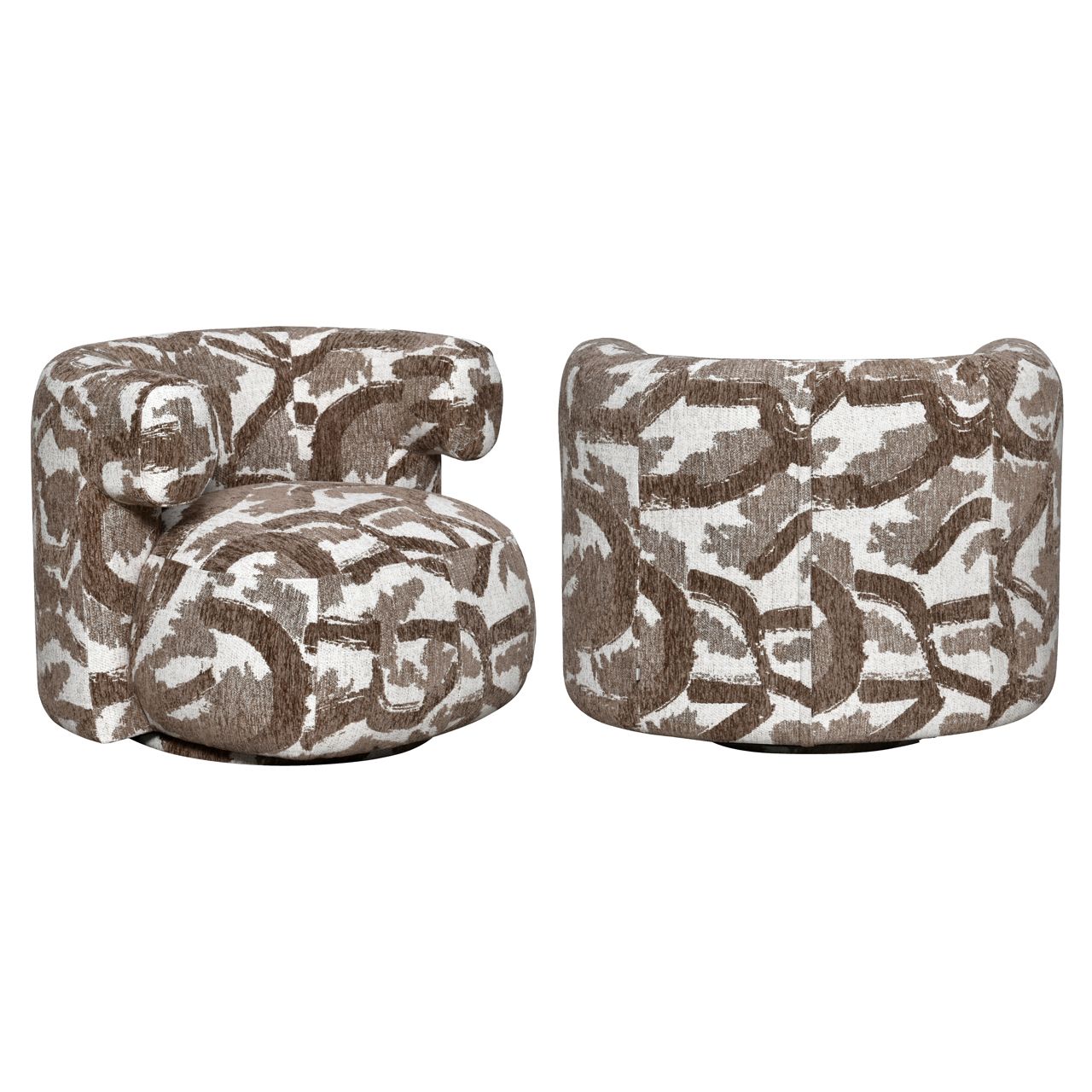Lounge stoel Talley brown nature swivel