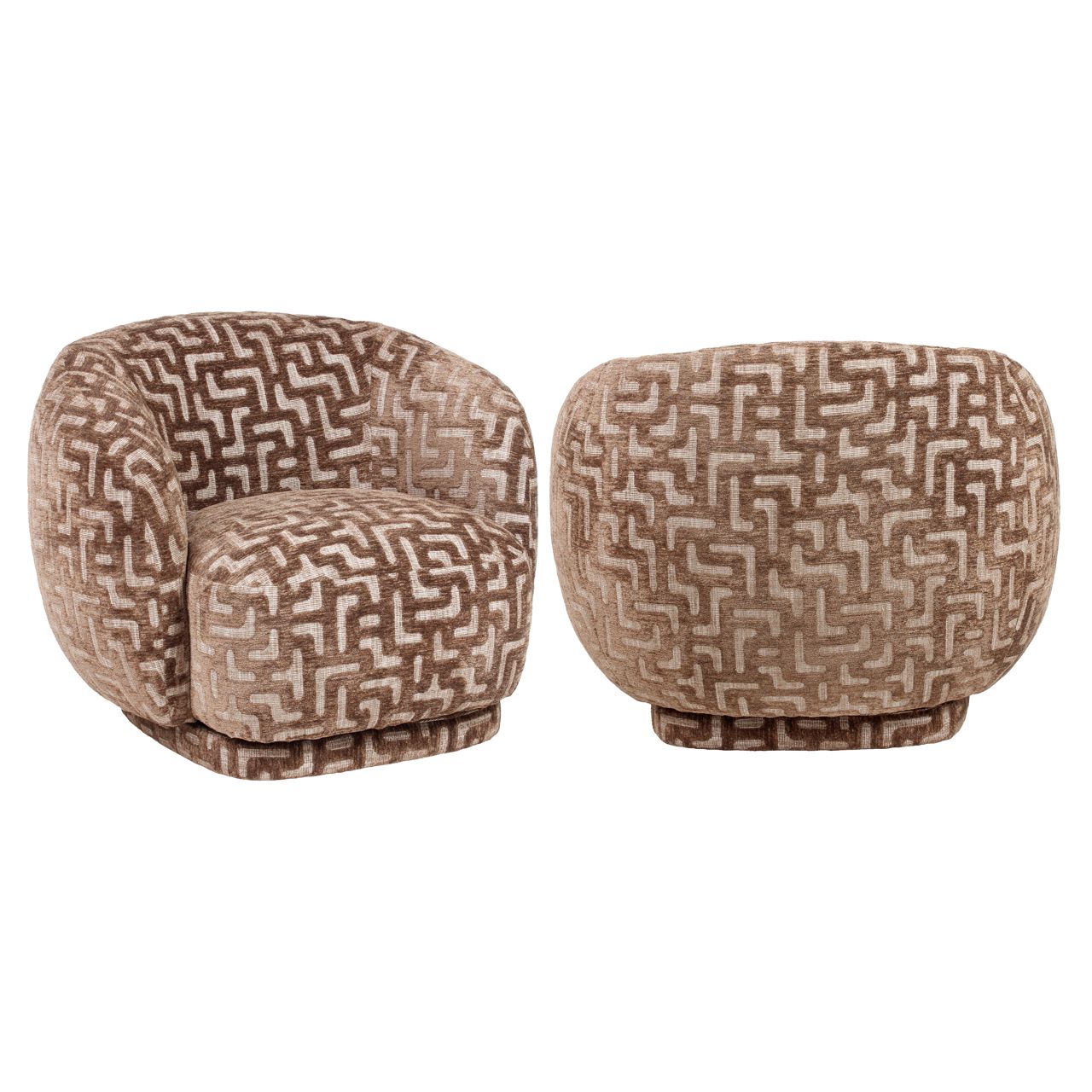 Lounge stoel Negreslo brown labyrinth swivel