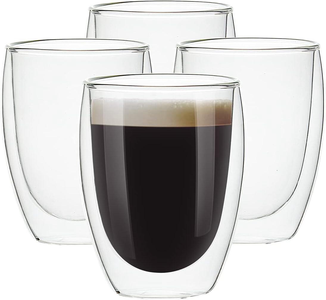 12oz Double Walled Insulated Glass Cups