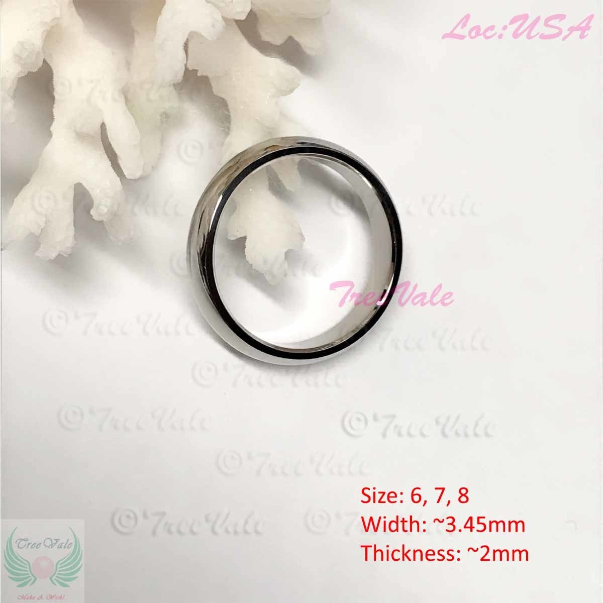 Women Plain Wedding Band Ring - 316L Stainless Steel