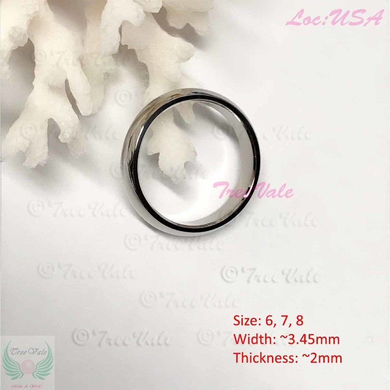 Women Plain Wedding Band Ring - 316L Stainless Steel