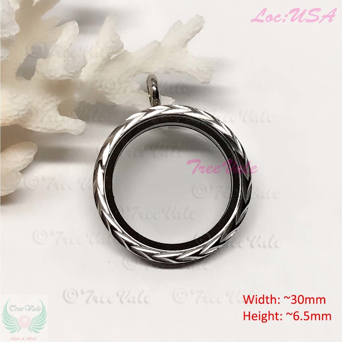 Floating Locket Round Memory 1 - Stainless Steel