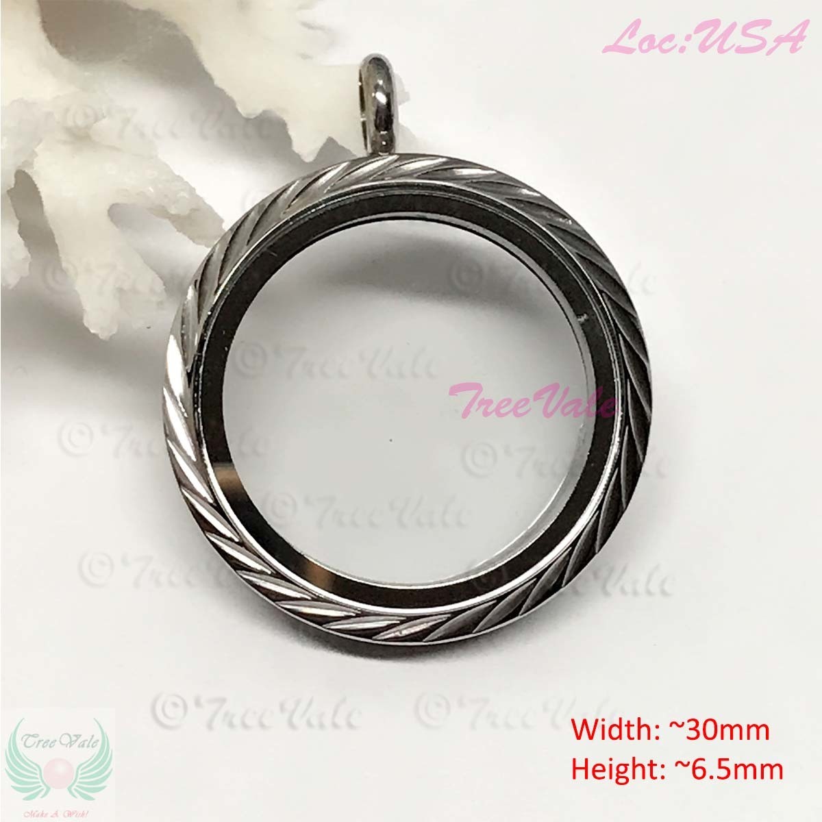 Floating Locket Round Memory 3 - Stainless Steel