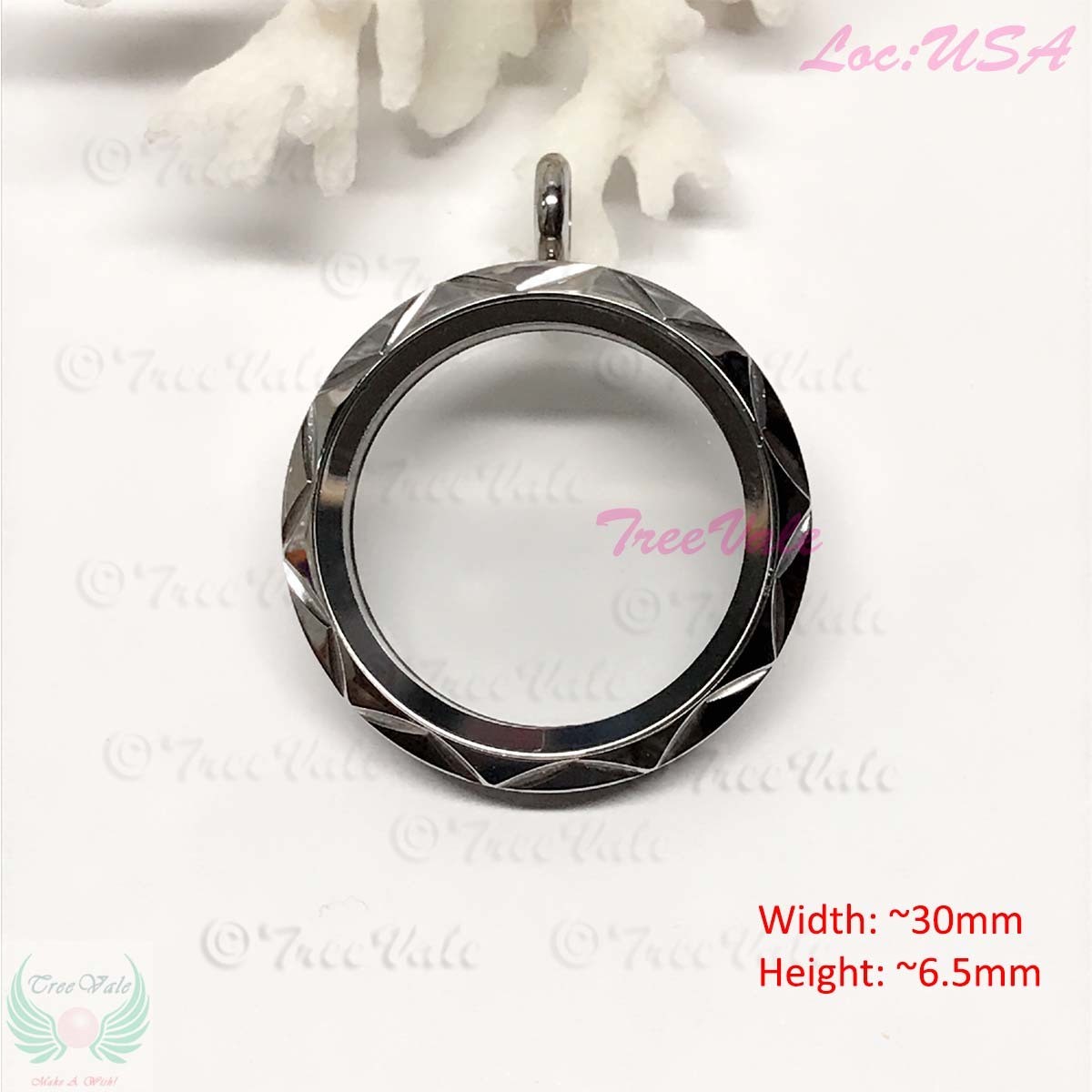 Floating Locket Round Memory 4 - Stainless Steel