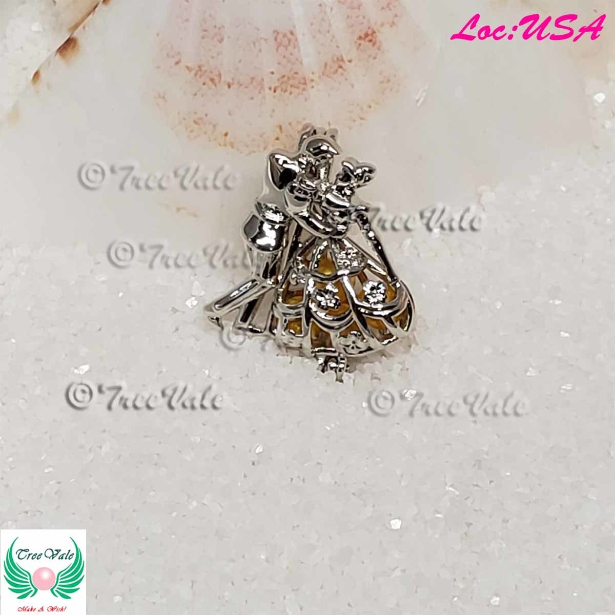 Tiny Starlight Cindy Charming Dancing - Silver Plated - Locket Pearl Cage Pendant - Hold 3mm - 5mm Pearl