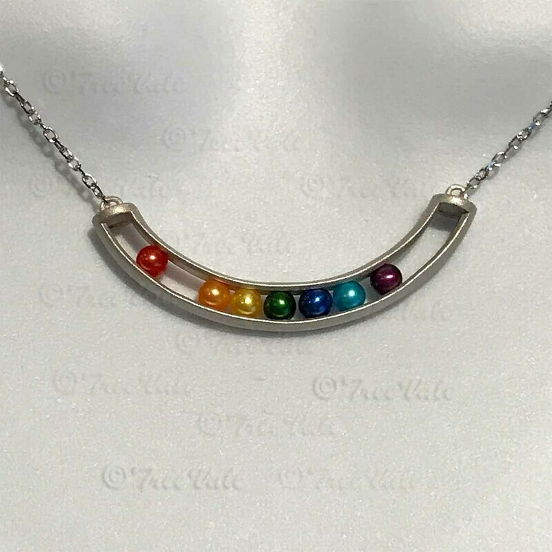 Pearls in Curved Tube Tulip Chain - Sterling Silver